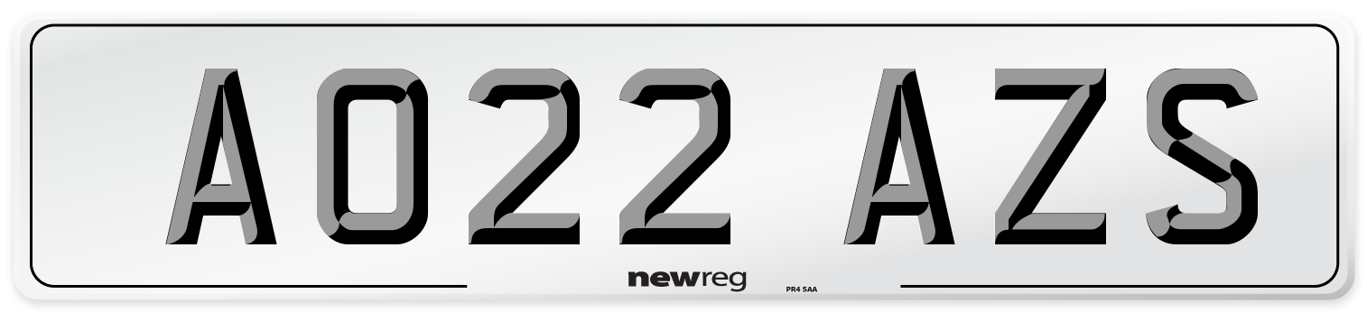 AO22 AZS Number Plate from New Reg